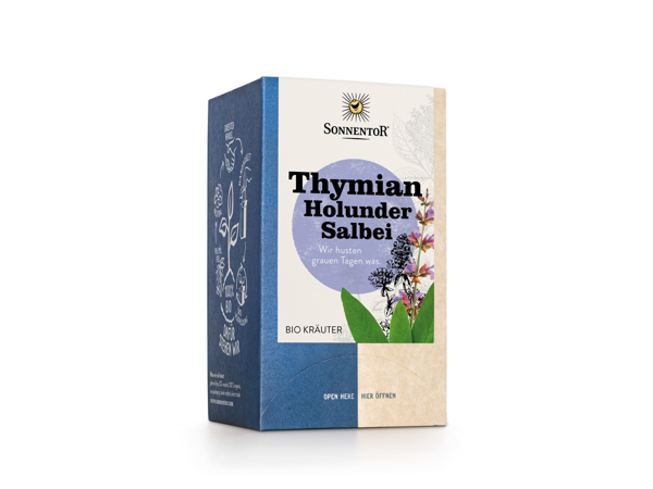 SONNENTOR Thymian Holunder Salbei Tee Beutel 18 Stk - BIO